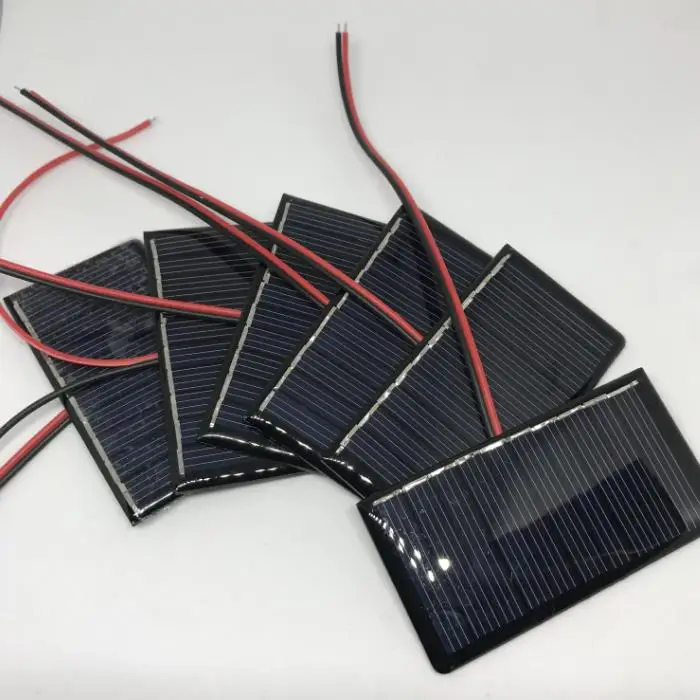 2pcs แผงพลังงานแสงอาทิตย์ 5V 30ma อีพ็อกซี่แผงพลังงานแสงอาทิตย์ 0.3W Quatliy Polycrystalline Silicon กันน้ํา