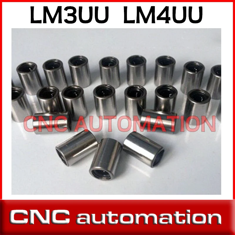 1pc LM3UU 3mmx7mmx10mm LM4UU 4mmx8mmx12mm linear ball bearing bush bushing for 3mm 4mm rod round