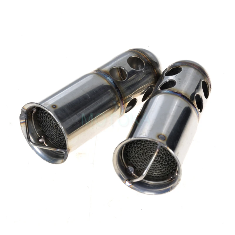 

Universal Motorcycle Exhaust Pipe Catalyst Slip-on Noise Sound Eliminator Modified 51mm Mufflers Bullet Head Catalyst DB Killer