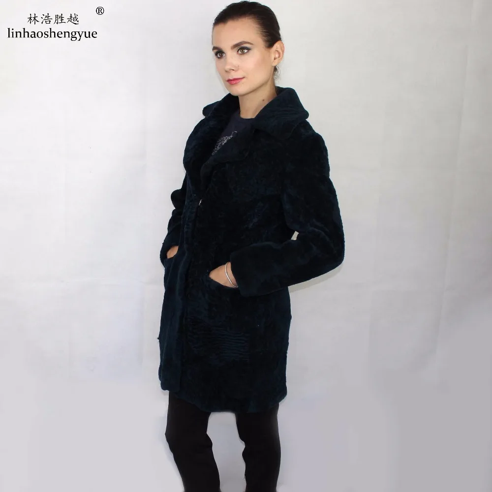 Linhaoshengyue Fashion  Real Fur Sheep Shearing Women Coat  Real Fur  Spring NEW Winter Warm  Freeshipping