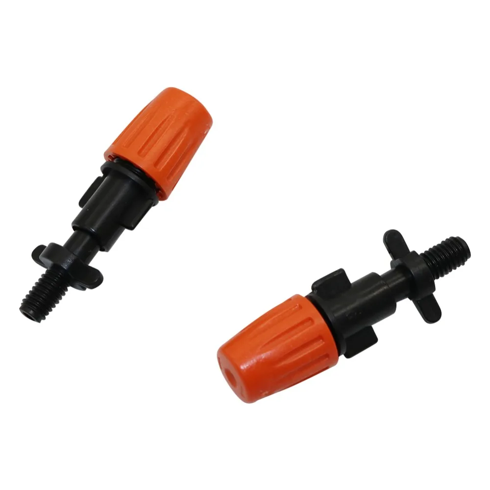 Orange Atomizing Micro Nozzle With Screw Connector Irrigation Micro Drip Fittings Watering Cooling Spray Sprinkler 10 Pcs