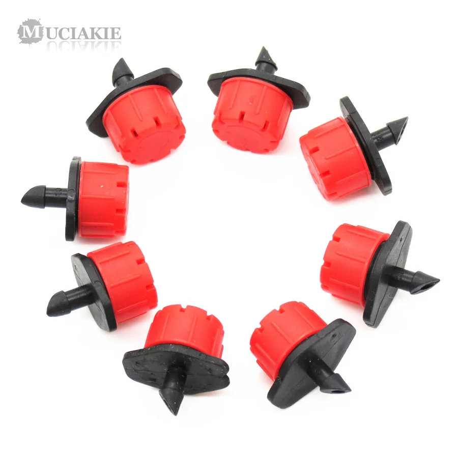 MUCIAKIE 30PCS 4/7mm Adjustable Nozzle for Garden Drip Irrigation Sprinkler Emitter with 1/4'' Barb