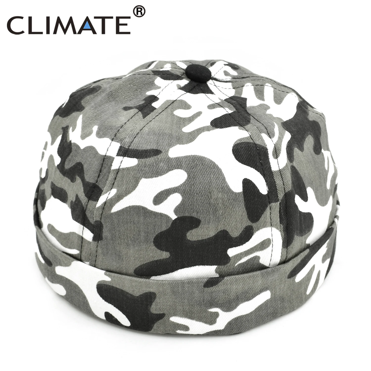 CLIMATE Hip Hop Camouflage Bucket Cap Waiter\'s Cap Chinese Landlord Bucket Cap Hats Street Style No Peak Folding Elder Cap Hats