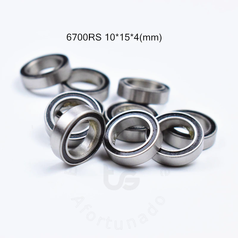 Bearing  6700RS 10pcs 10*15*4(mm) chrome steel rubber Sealed