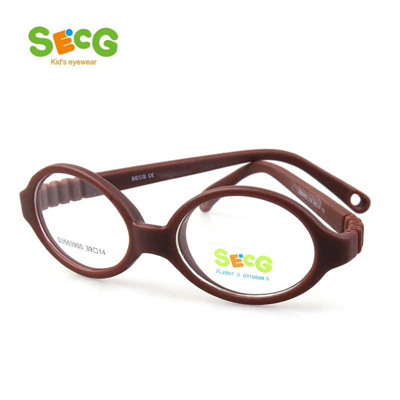 SECG Soft Flexible Round UltraLight Kid Optical Glasses Frame for Children\'s Glasses Unisex Boy Girl Myopia Hyperopia Spectacles