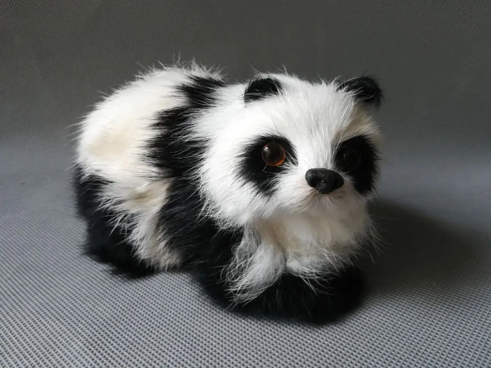 simulation panda hard model small 13x9cm polyethylene&furs lovely panda,home decoration gift s1009