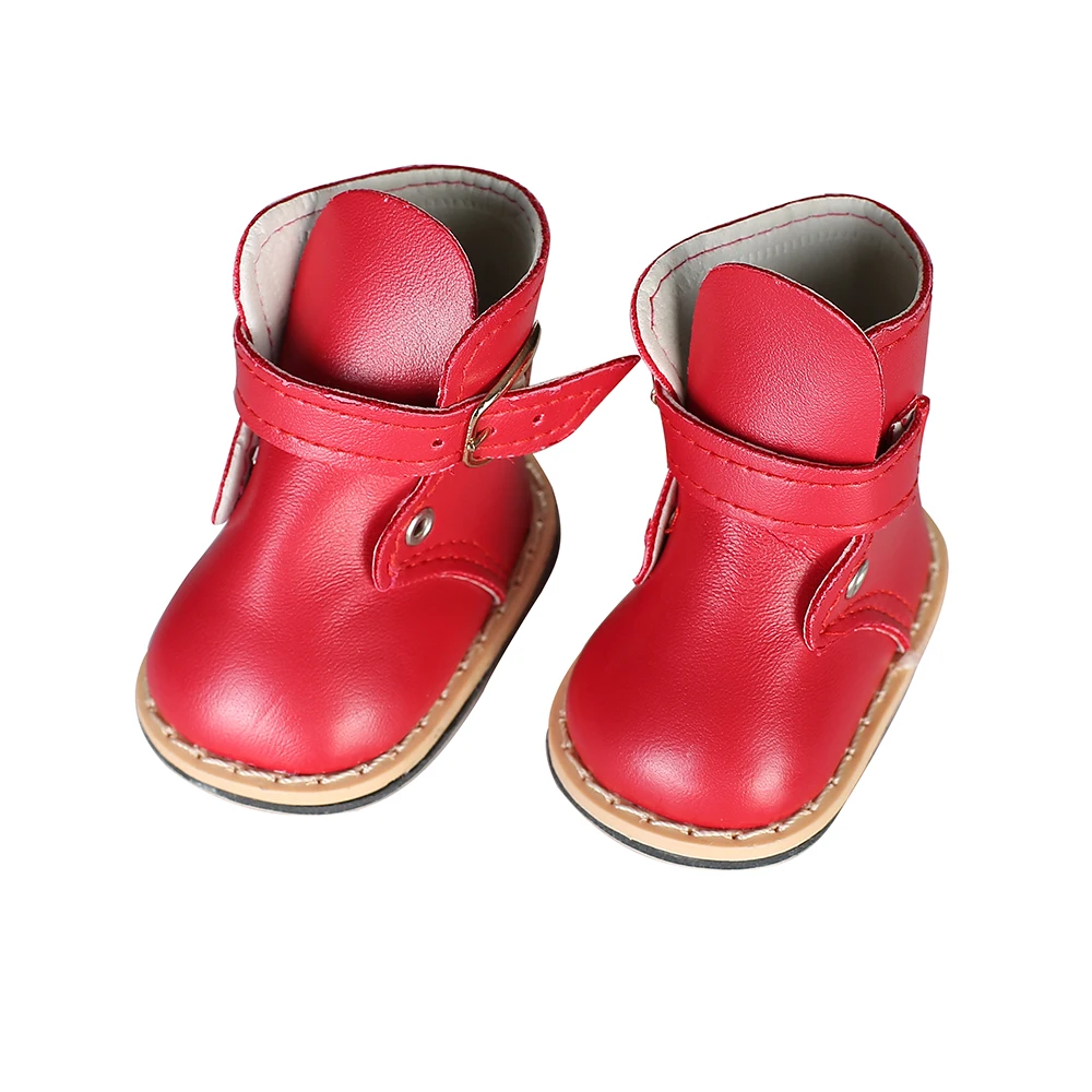 

Doll shoes ,Red leather Boots doll shoes for 18" inch doll for baby gift N412