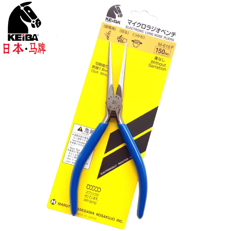 High quality KEIBA imported long nose pliers M-615 M-616 M-616F Electronic Pliers Tsui jewelry seamless pliers made in Japan