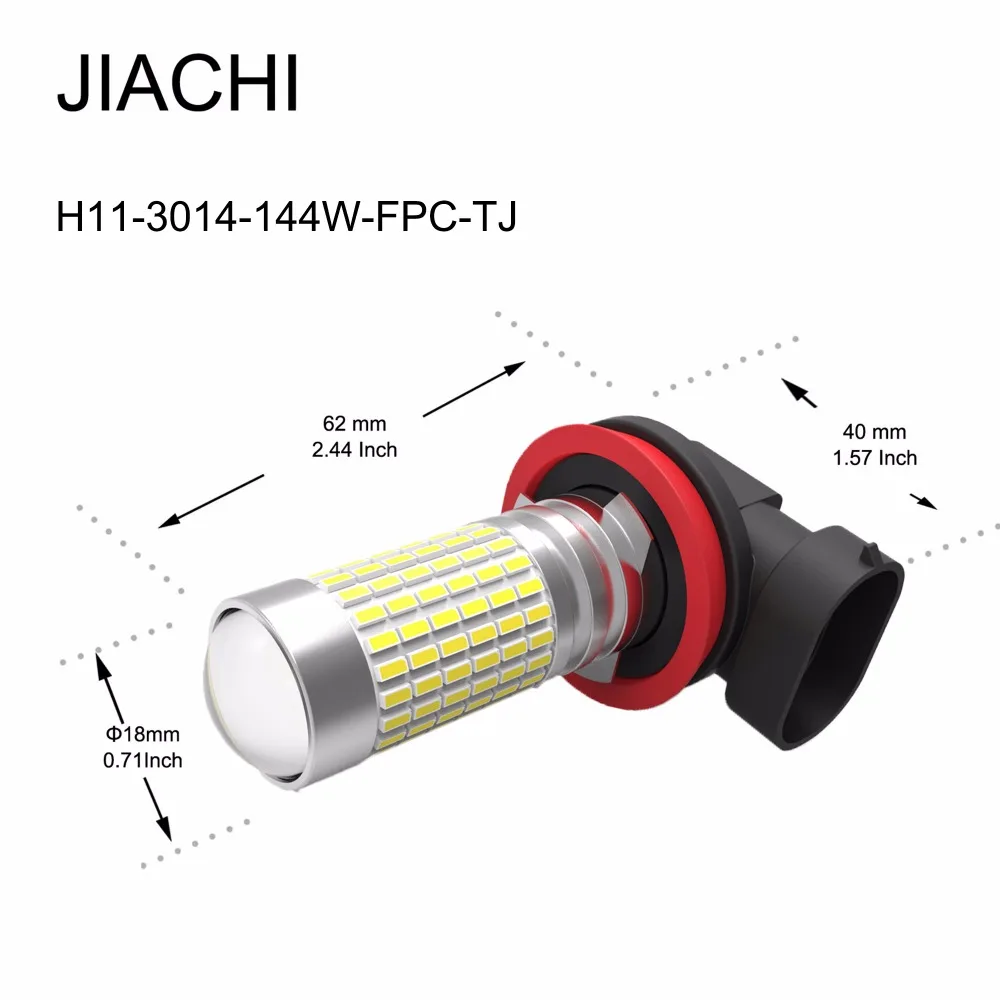 JIACHI 50PCS Auto H8 H16 H11 H7 Led Bulb Fog Lamp 9006 HB4 9005 HB3 Car DRL Daytime Running Lights White Wholesale 12-24V 1400LM