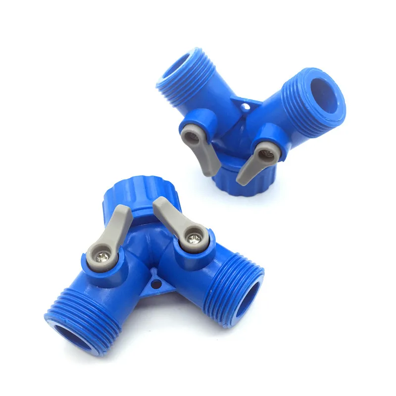 1 Pcs Y Faucet Adapter Shunt Switch Two-way Control Valve Adapter For G3 / 4 \'\' Connector Garden Irrigation System Tools