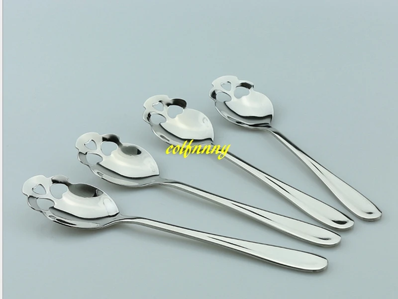 

1000pcs/lot Skull Shaped Spoon 304 Stainless Steel Coffee Spoon Dessert Ice Cream Sweets Teaspoon Stainless Food Cutlery