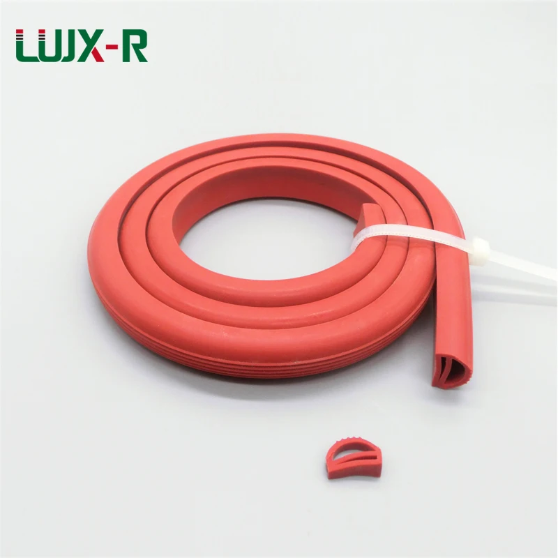 LUJX-R Silicone E Type Strip Red White E Shape Silicone Stirp Door Oven Freezer Door Oven Steaming Machine VMQ E Sealing Bar