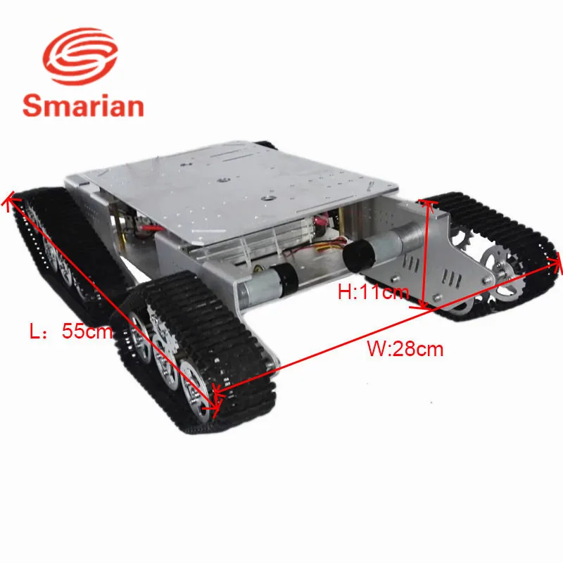 Official smarian silver Caeser TD900 4WD Tracked Metal Tank Car Chassis Smart Robot Toy Robotic Competiton Diy Tracked Crawler