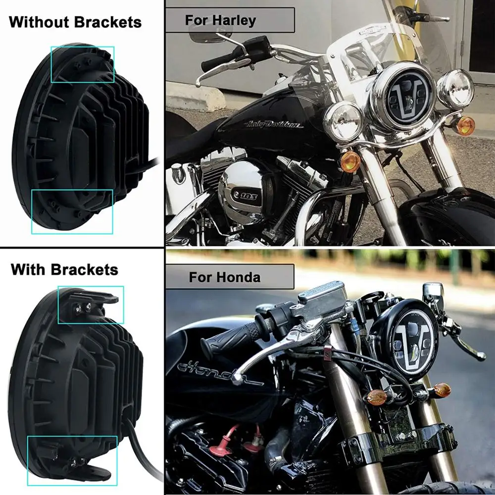 H4 Led Headlight High Low Beam White DRL For Lada niva Off Road 4x4 Motorcycle Honda-Harley