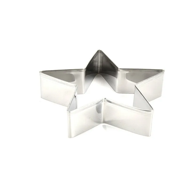 Stainless Steel Christmas Theme Cookie Cutter, Baking Tools, Cookie Press, Five-Point Star Die, Kitchen, 6Pcs per Set