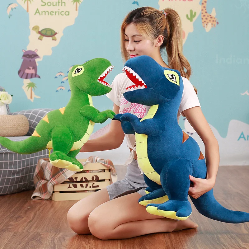 Juguetes de peluche de dinosaurio de dibujos animados para niños y niñas, muñeco de Tiranosaurio, lindos animales de peluche, regalos de cumpleaños,