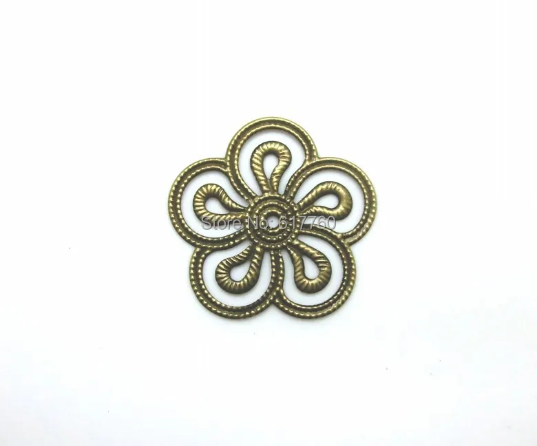 

Free shipping-50Pcs Bronze Tone Filigree Triangle Wraps Flower Connectors DIY Jewelry Findings 3.5x3.5cm J0024