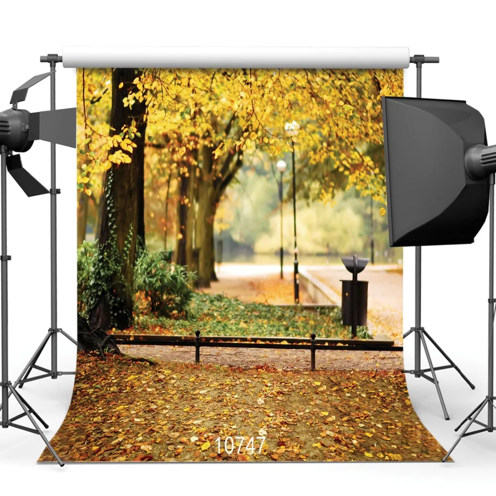 Roadside-fondo fotográfico de vinilo con árbol amarillo y hierba verde para retrato de bebé, recién nacido, fotomatón