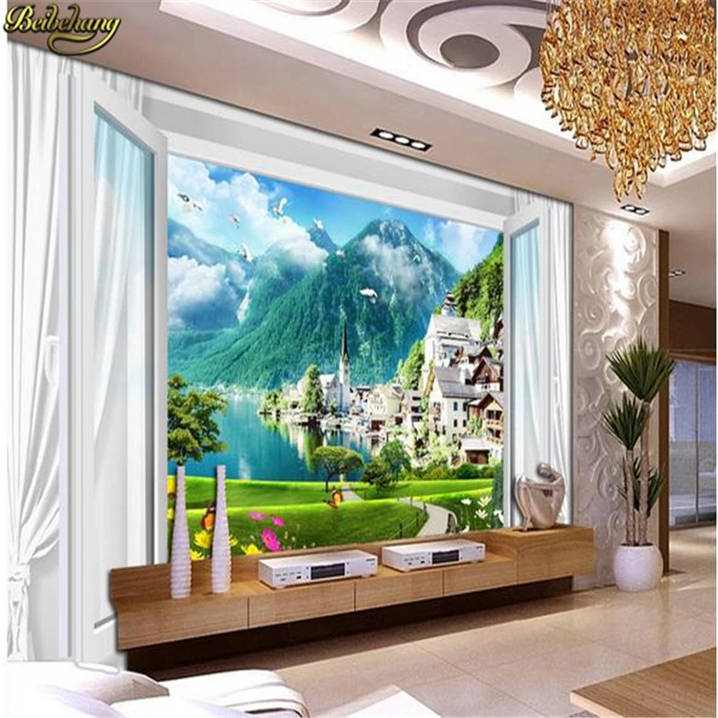 beibehang wall paper roll papel de parede sala curtains spring butterfly daisy TV backdrop 3d wall murals wallpaper for walls 3d