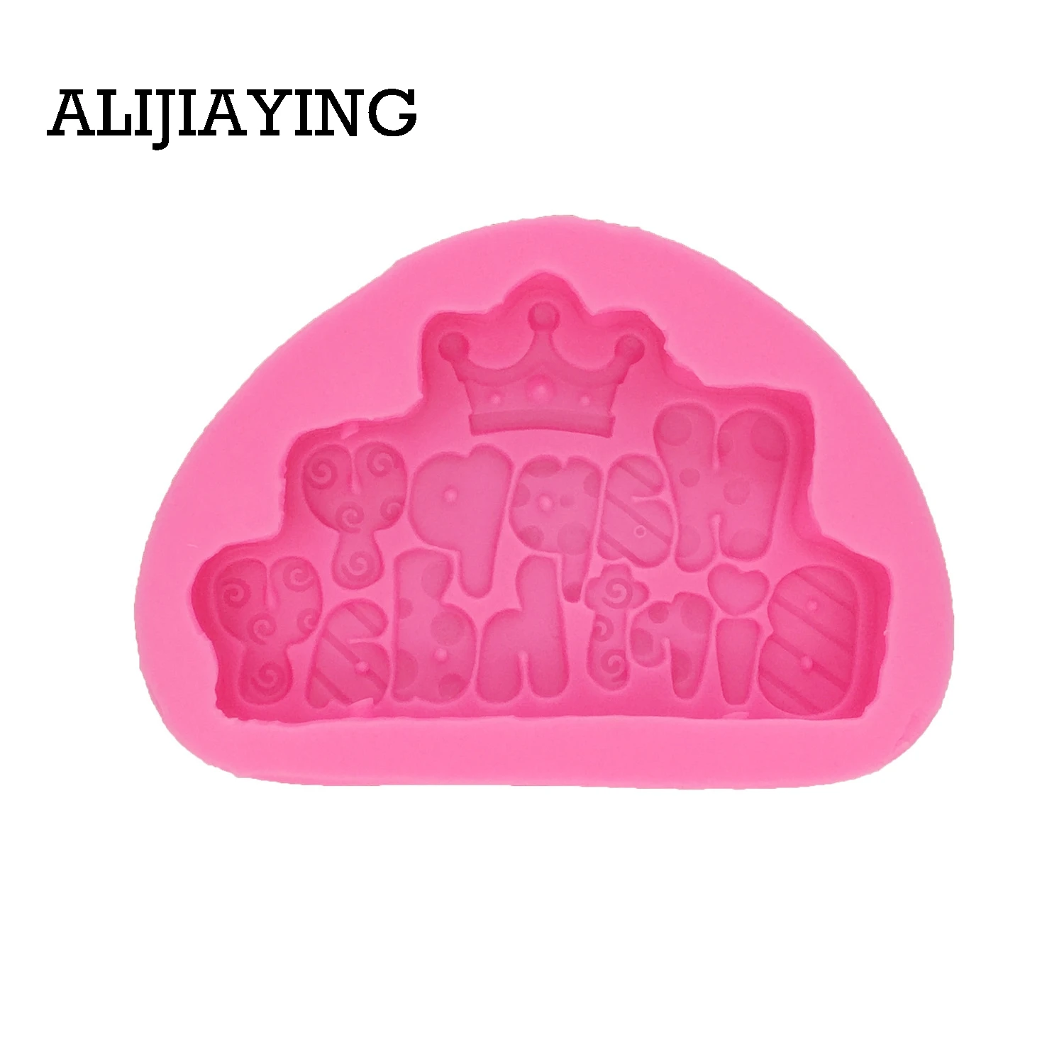 M0750 1Pcs Silicone Mold royal crown happy Birthday silicone mould sugar craft fondant cake decorating mould baking tools