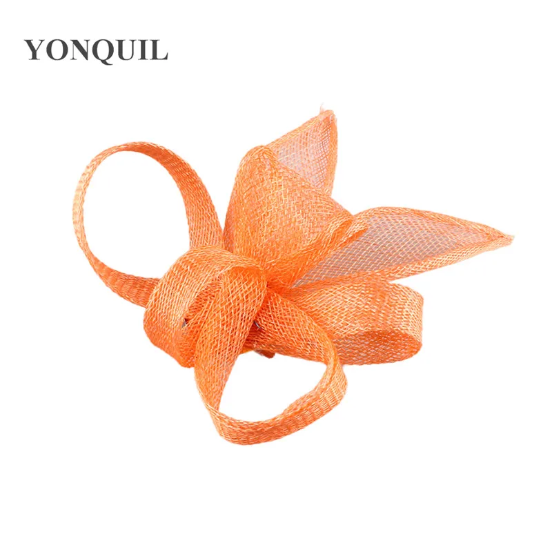 

Cute Girls Female Wedding Headwear Fascinators Hair Clips Women Elegant Orange Headdress Church Race Cocktail Hair Accessories