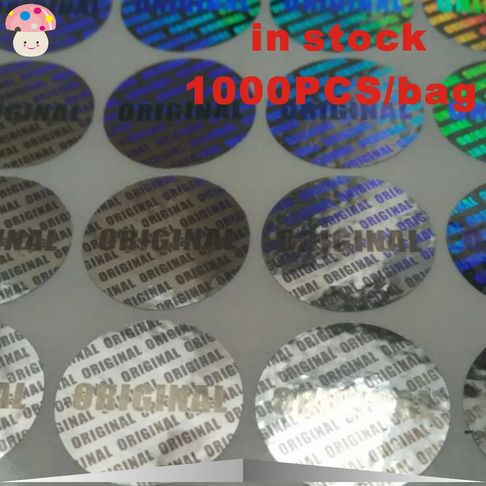 holograms sticker (ORIGINAL), Disposable, fragility, silver self-adhesive label warranty label 15mm diameter,