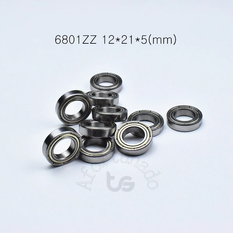 6801ZZ  10pcs 12*21*5(mm)  chrome steel Metal Sealed Bearings