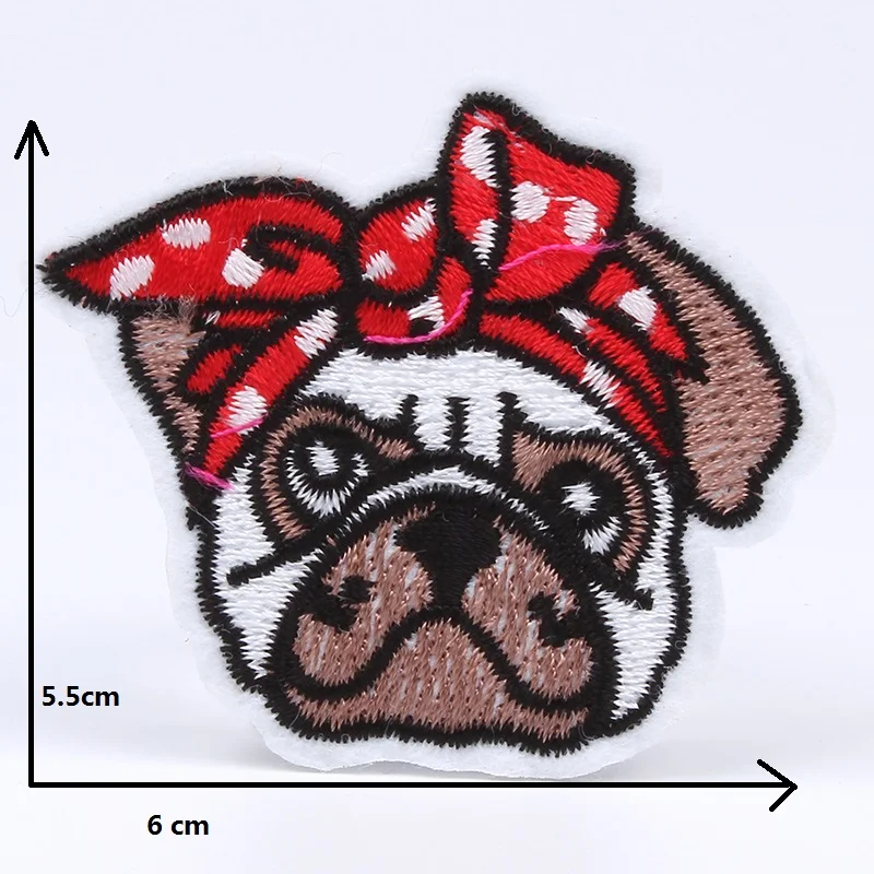 10pcs/lot Cartoon Dog Patch Embroidered Iron On Animal Stickers For Jeans Coats Sew On Garments Repair Appliques DIY bags Badge