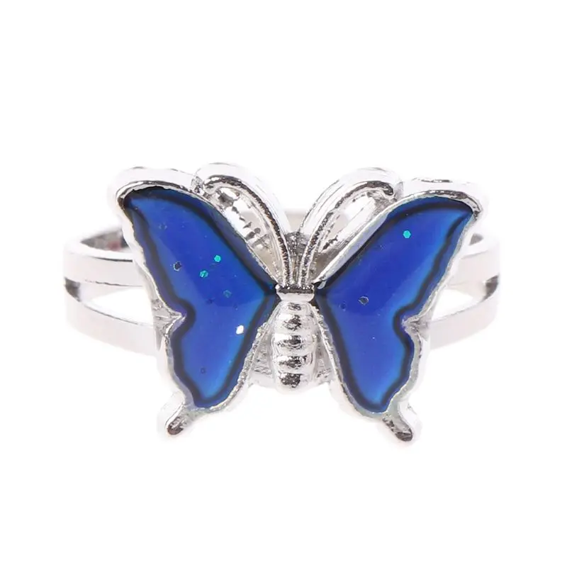 Butterfly Color Change Mood Ring Emotion Feeling Mood Ring Changeable Band Temperature Ring Jewelry