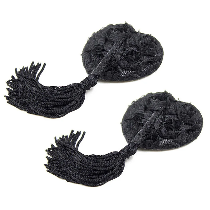 Women Self Adhesive Pasties Tassel Nipple Covers Clubwear Boob Tape Rose Heart Shape Nipple Cover Silicone Breast Stickers
