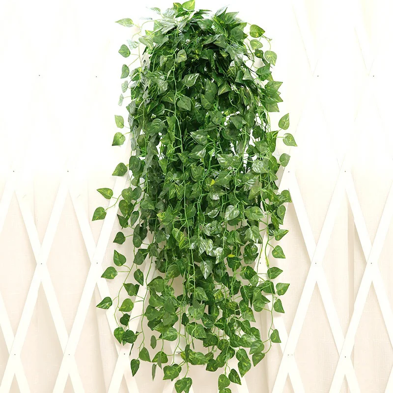 Balcony Loft decor Green Radish Plant Grape Ivy Leaf Artificial Flower wall hanging Rattan Vine Garland DIY decoration wreath