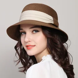 New Arrival Sun Beach Hat Female Summer Sun Cap Foldable Travel Straw Hat Students Travel Folding Hat Girls Travel Hat B-7842