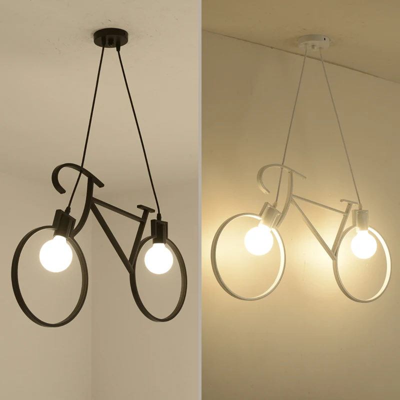 

Nordic creative personality restaurant bar table children room aisle bicycle chandeliers