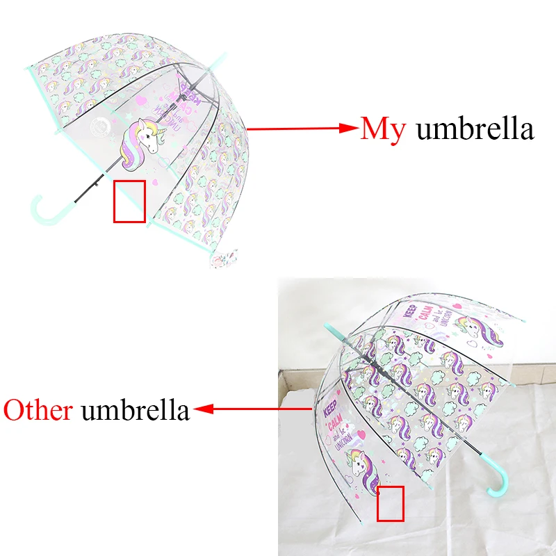 Alpaca Umbrella Kids Transparent Umbrellas Cartoon Unicorn Umbrella Children Rainbow Umbrellas Semi Automatic Dropshipp