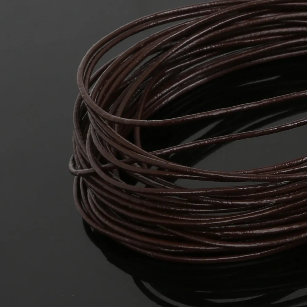 جديد وصول 1 ملليمتر 5 متر الحقيقي جلدية حبال حبل مستدير سلسلة الحبل ل سوار ذاتي الصنع & قلادة مجوهرات حرفة صنع