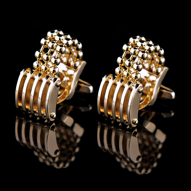 KFLK French shirt Fashion cufflink for mens Brand Gold-color Chain Cuff link Luxury Wedding Button High Quality guests image 2