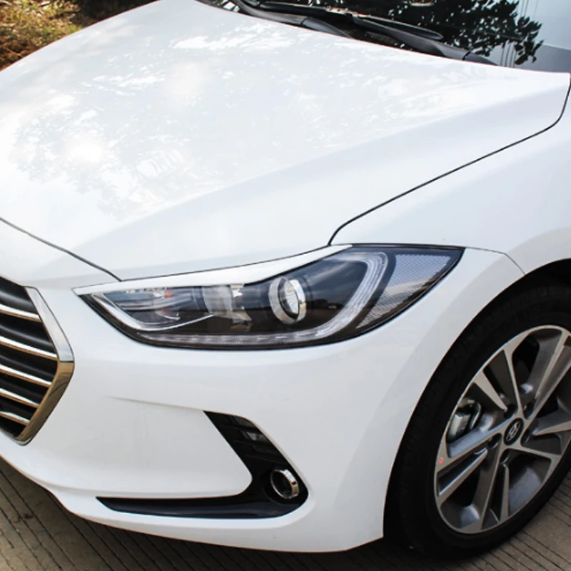 Modification For Elantra 2016 2017 Sedan Headlight Eyebrows Eyelids Abs Chrome Stickers Car Style Cover Accessories image 2