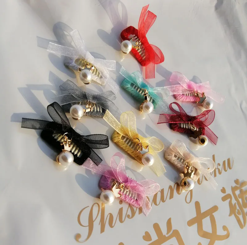 Pet hair of the dog candy color of Bow Pearl Crown BB Clip Teddy Yorkshire could spell bb clip 20pcs