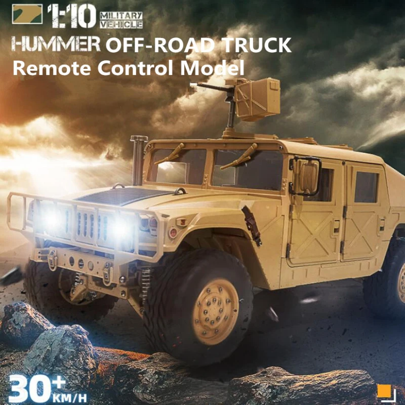 

Professional Electric Remote Control Vehicle 1:10 16CH High Speed High End 4WD Military Off Road RC Truck Model Add Sound Light