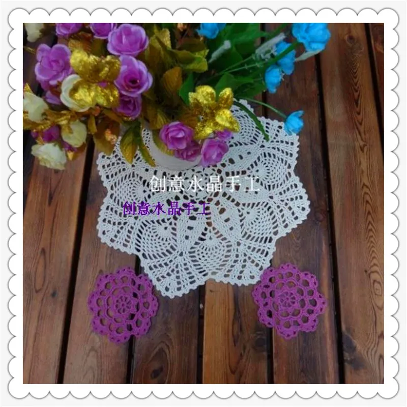 2016 China latest products 33 cm cotton crochet round vintage lace doily with unique design for hot on the table home deocr