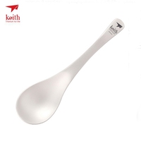 Keith Camping Titanium Spoon Outdoor Picnic Tableware Long-handled 170mm Lightweight Healthy Titanium Spoon Ti5204