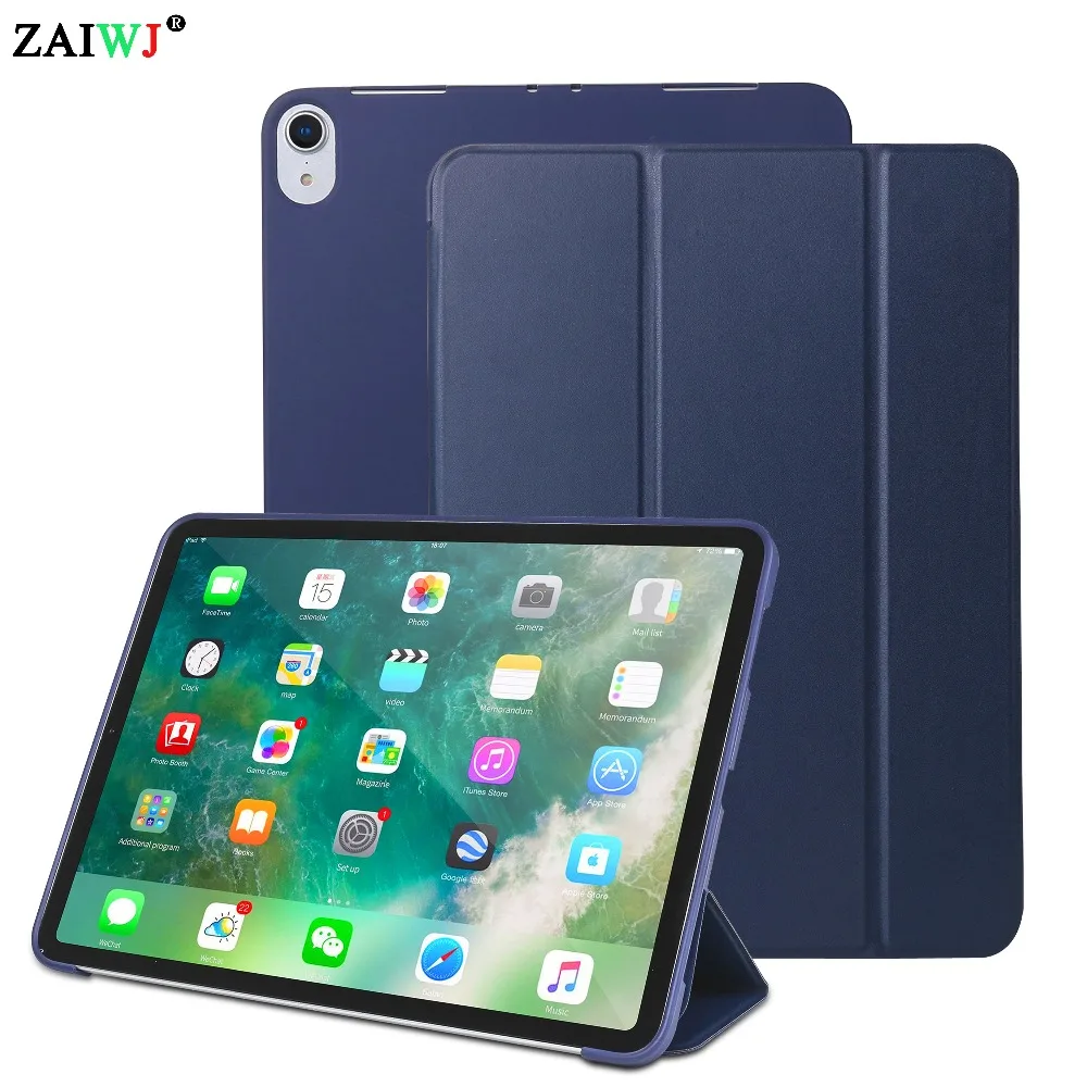 

NEW 2018 Case for Apple iPad Pro 11 inch , ZAIWJ intelligent cover TPU soft silicone magnet Smart Auto Sleep Wake Tablet shell