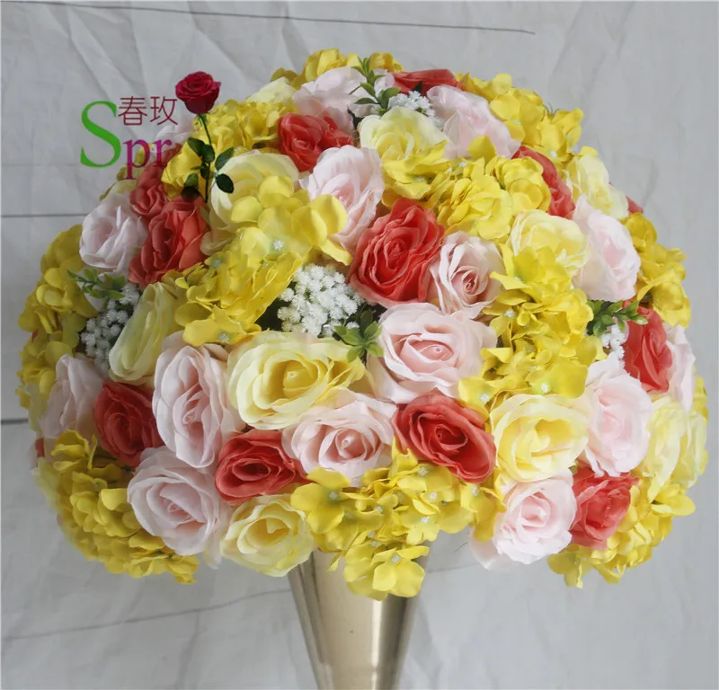 SPR Free shipping! wedding road lead artificial flower kissing ball wedding flower wall table flower centerpiece decoration