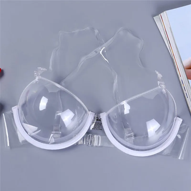 Women 3/4 Cup Transparent Invisible Bras Push Up Bra Seamless Ultra-thin Strap Clear Sexy Bras For Women Underwire Tempting Bras