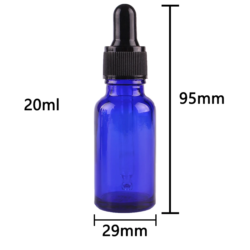 24pcs 20ml Empty Blue Glass Dropper Bottle with Pipptte for essential oils aromatherapy liquid