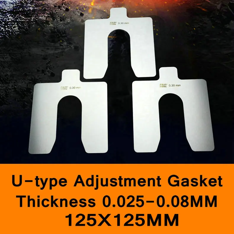 U Type Adjustment Gasket Stainless Steel Strip Shank Flat Washer Mold Mould Gap Spacer Type D 125x125mm for Bolt M25 to M44