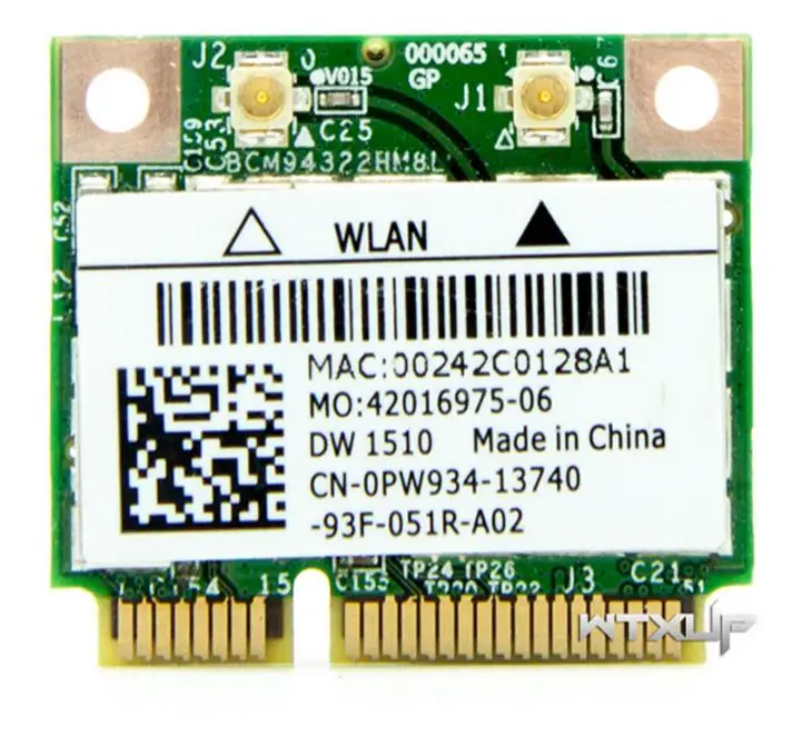 BCM94322HM8L 2.4&5G 300M BCM4322 Mini PCI-E DW1510 Free drivers Mac OS WiFi Wireless Network Card for hackintosh