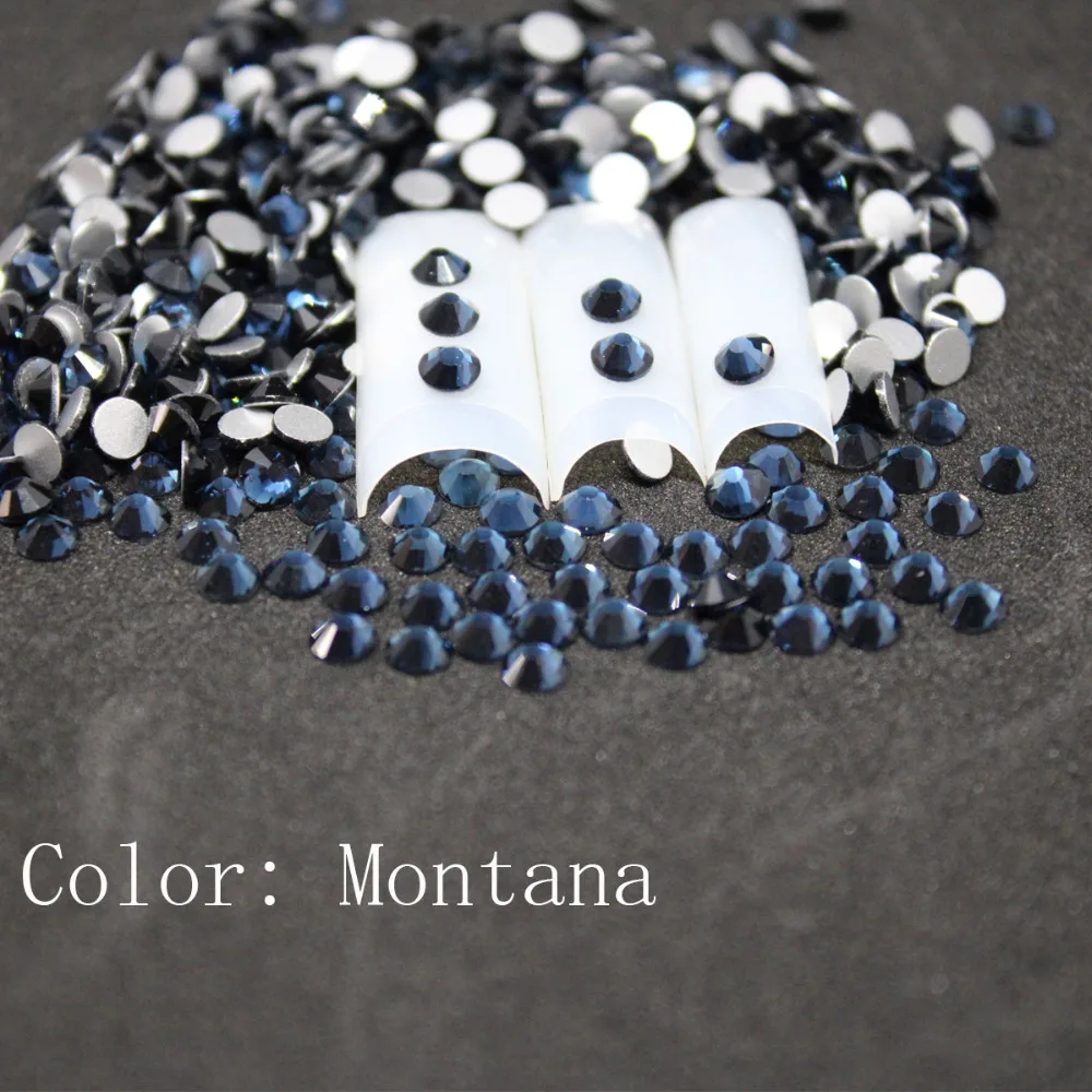 Montana SS16-SS20 Rhinestones Back Flat Round Nail Art Decorations And Stones Non Hotfix Rhinestones Crystals for DIY Glass