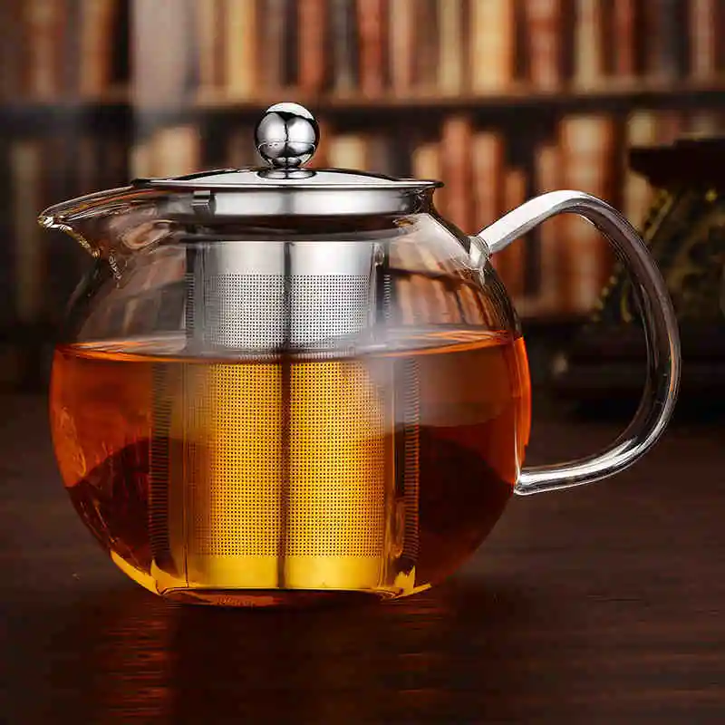 Heat Resistant Glass Teapot, Clear Borosilicate Tea Pot, 304 Stainless Steel Infuser, Flower Tea Pot, 650ml 950ML TEAPOT