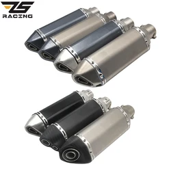 ZS Racing Universal Motorcycle Exhaust Modify AK Exhaust Muffler FZ6 CBR250 CB600 MT07 ATV Dirt Pit Bike Exhaust